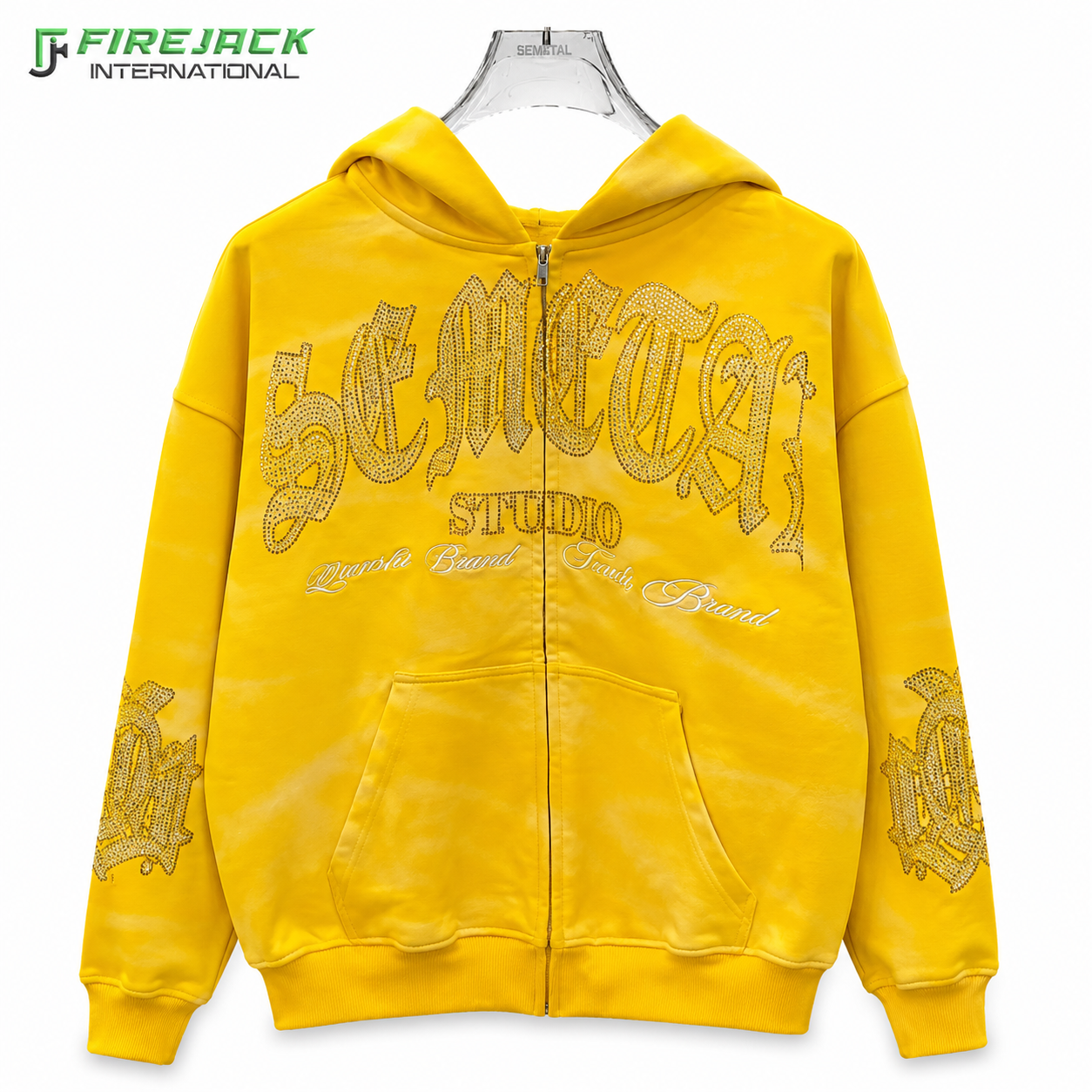 Custom Rhinestone Hoodie | Rhinestone Zip Up Hoodie