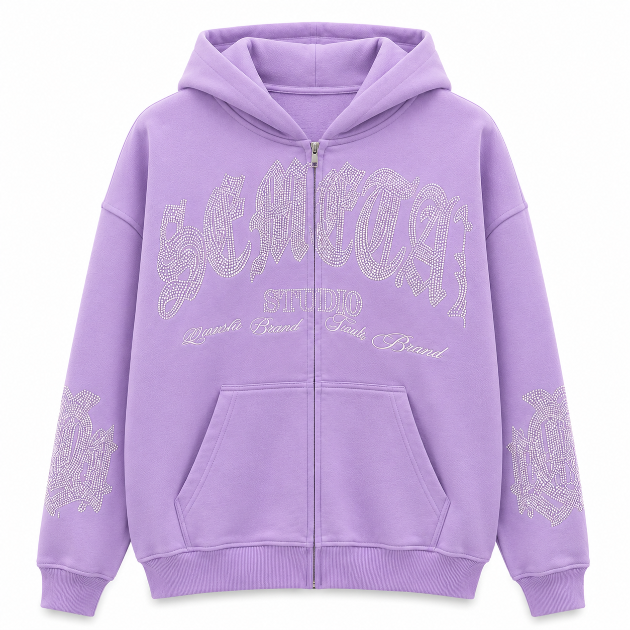 Custom Rhinestone Hoodie | Rhinestone Zip Up Hoodie