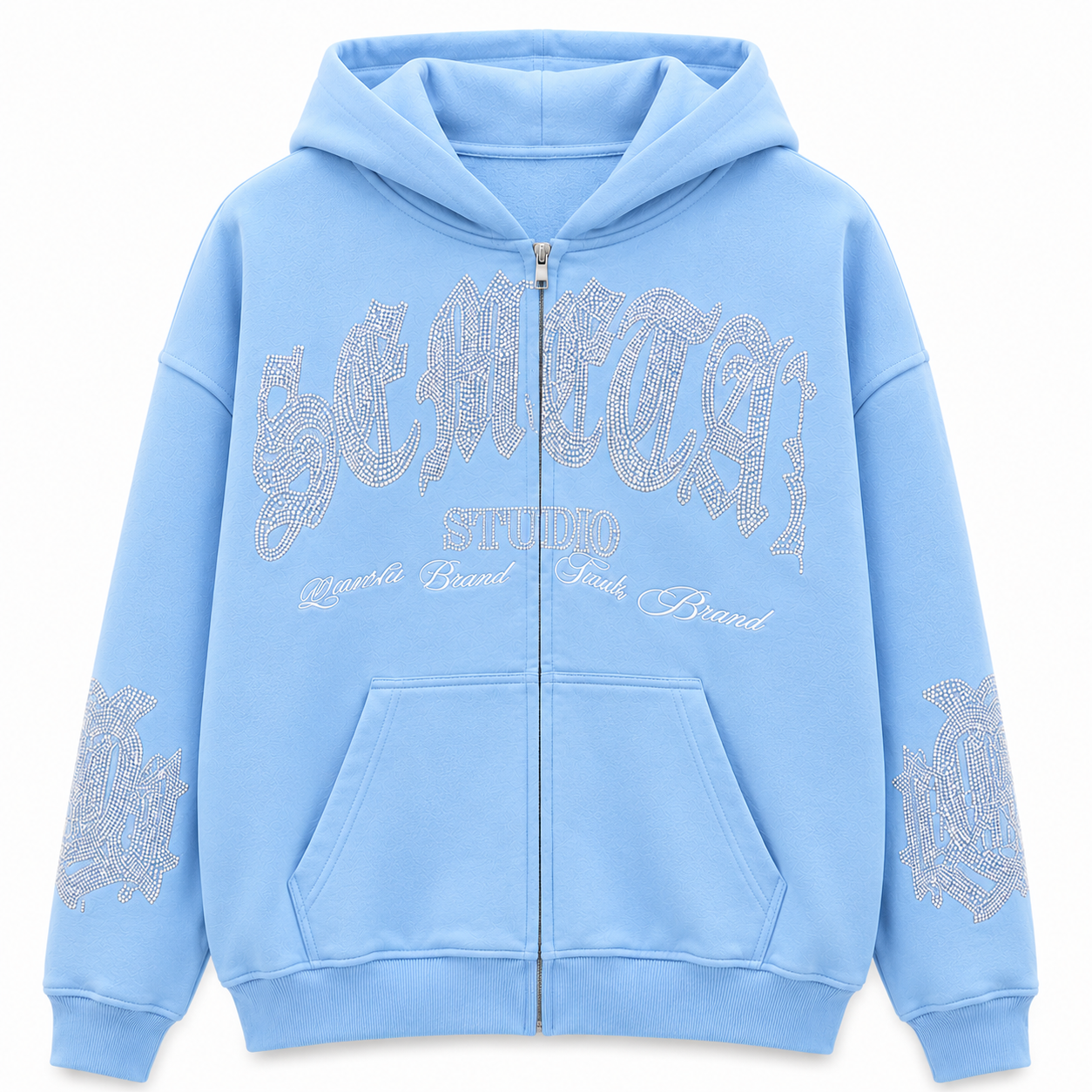 Custom Rhinestone Hoodie | Rhinestone Zip Up Hoodie