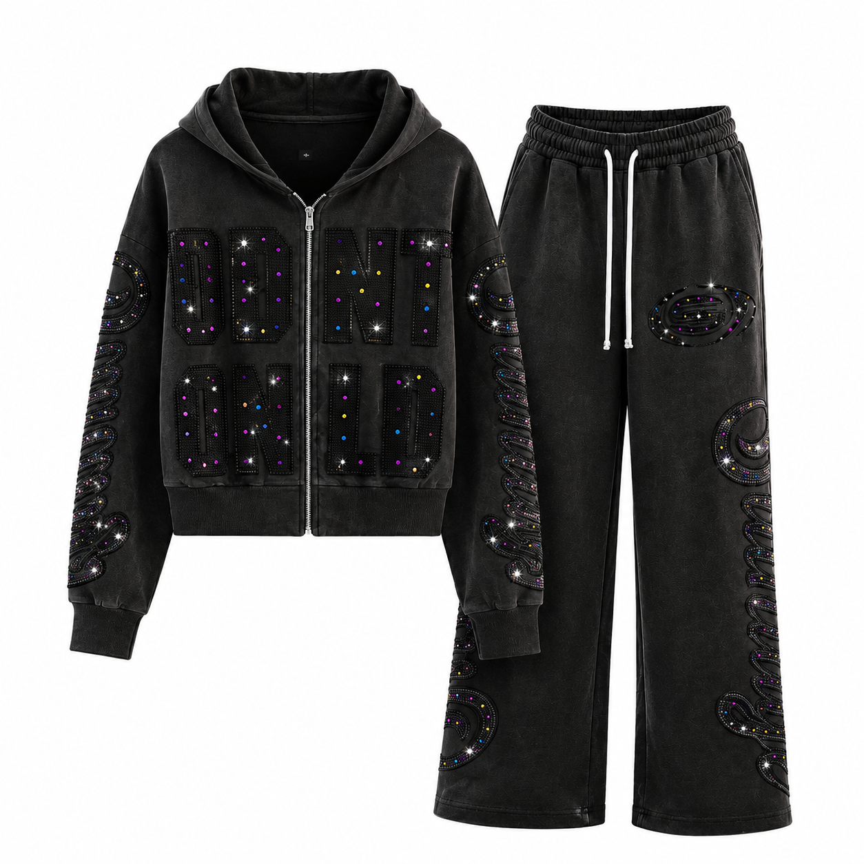 Rhinestone Sweatsuit | Custom Sweat Suits Manufacturer