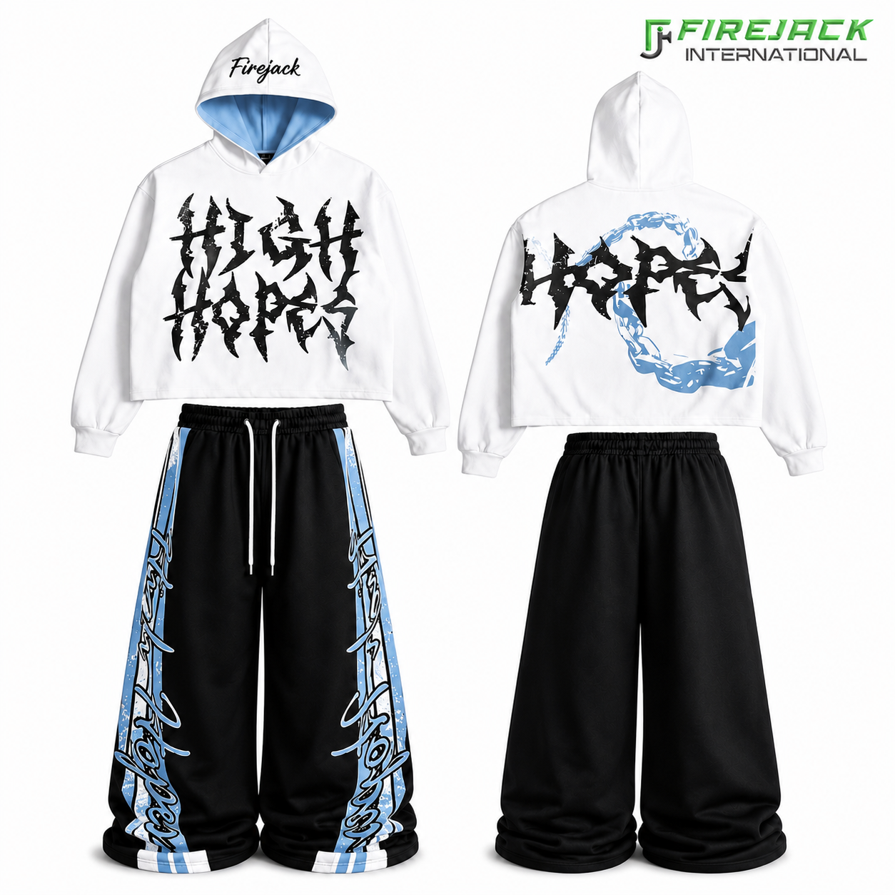 Cropped Tracksuit | Custom Wide Leg Jogger Set