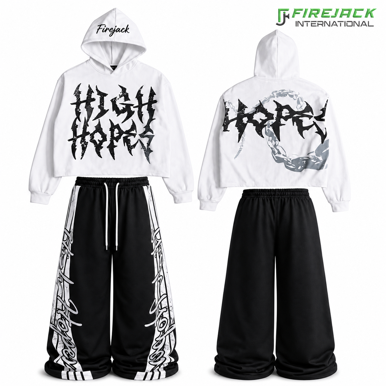 Cropped Tracksuit | Custom Wide Leg Jogger Set