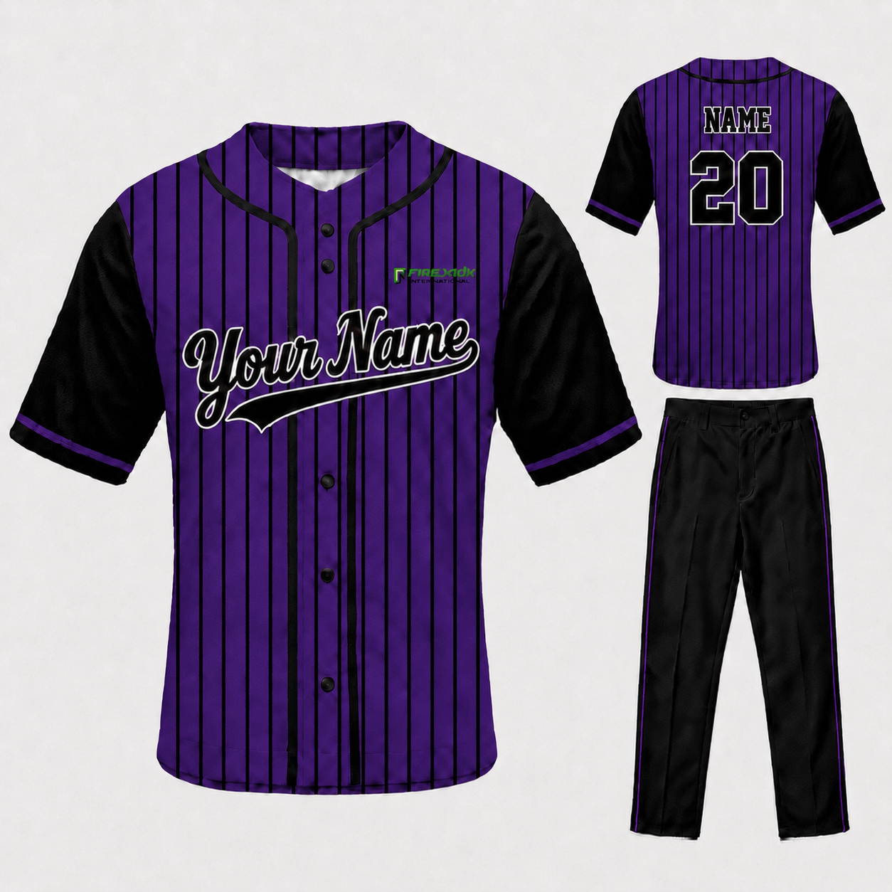 Custom Baseball Uniform Maker | Pinstripe Uniform Set