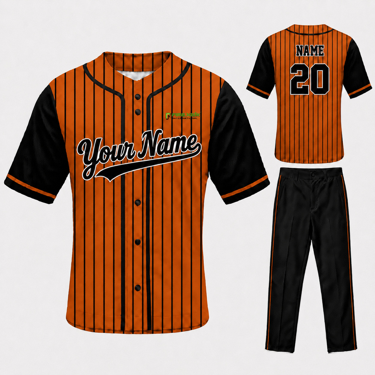 Custom Baseball Uniform Maker | Pinstripe Uniform Set