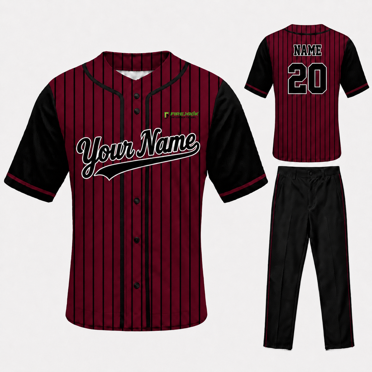 Custom Baseball Uniform Maker | Pinstripe Uniform Set