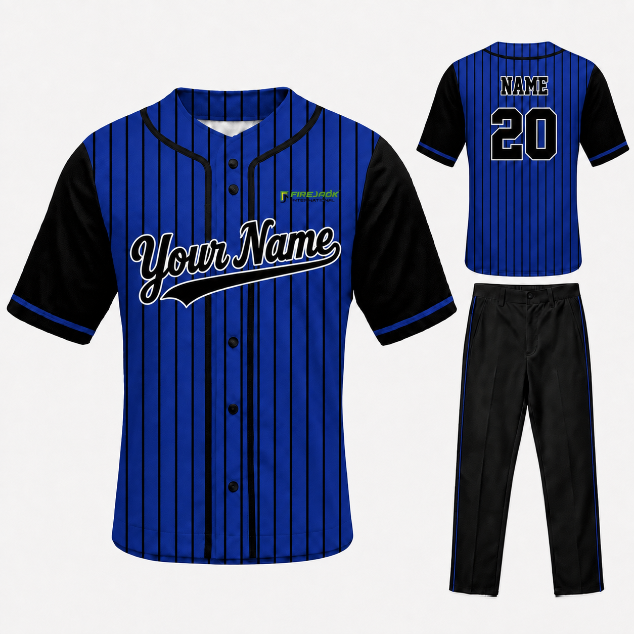 Custom Baseball Uniform Maker | Pinstripe Uniform Set