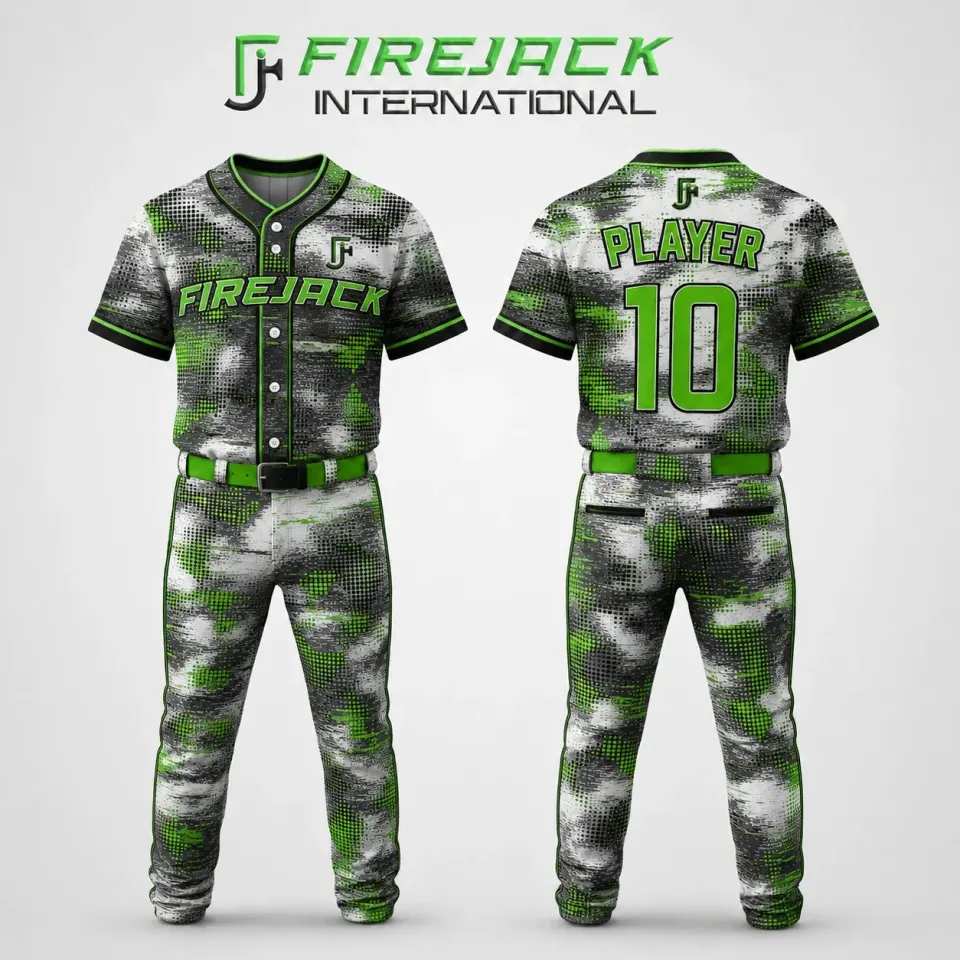 Youth Baseball Team Uniform Packages | Green Camo