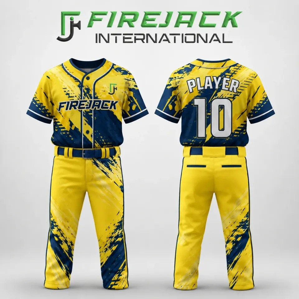 Sublimated Youth Baseball Uniforms | Yellow & Navy