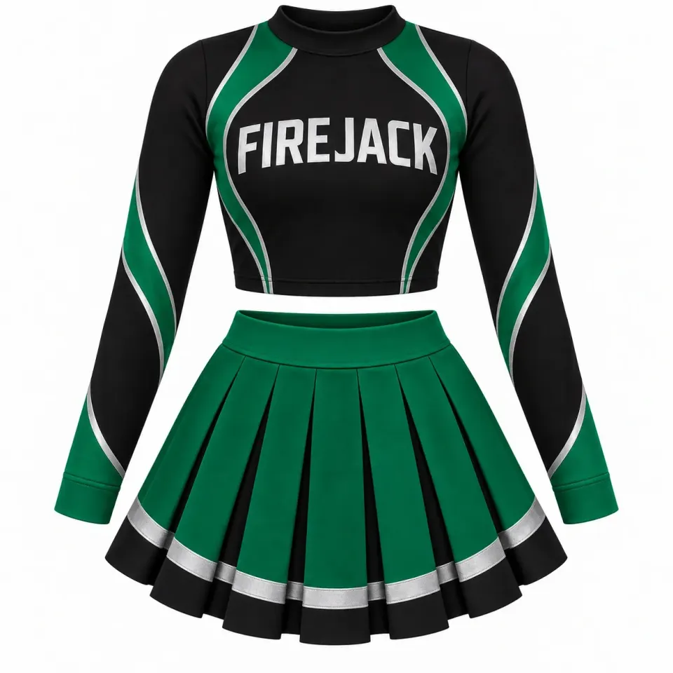 Custom All Star Cheerleading Uniforms | Black & Green