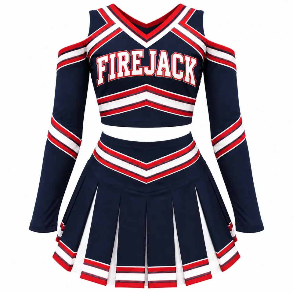 Crop Top Cheerleading Uniforms | Cold-Shoulder Design