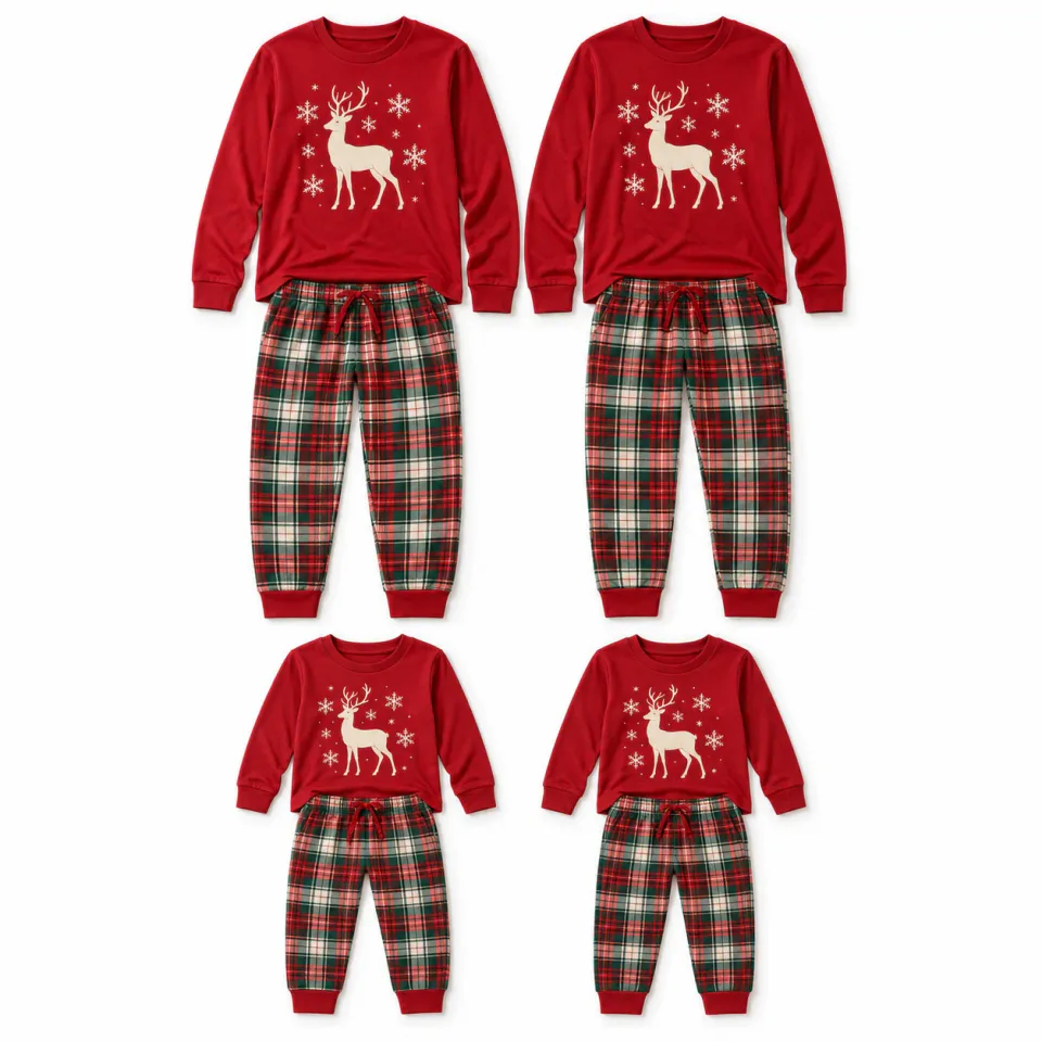 Red Plaid Family Pajama Sets | Custom Christmas Pajamas