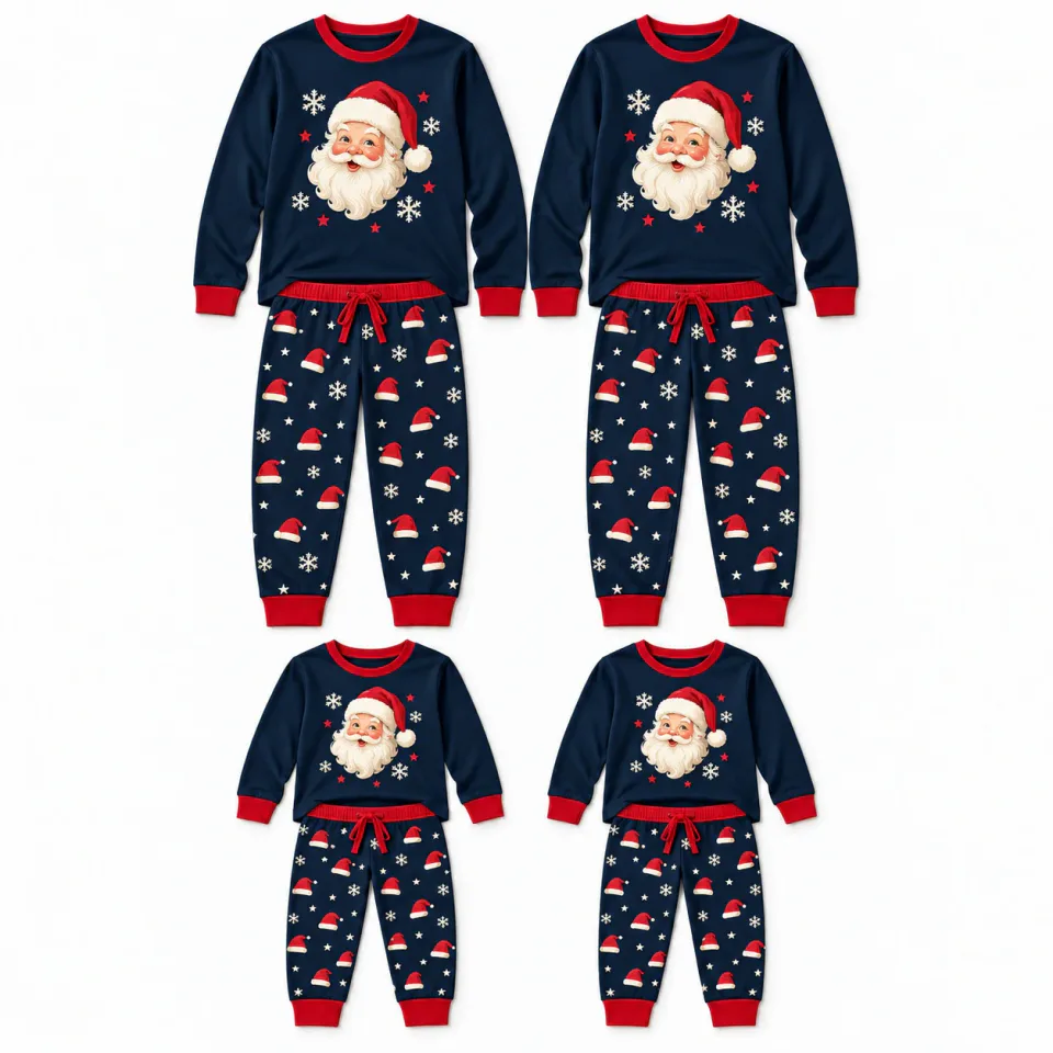 Matching Family Santa Pajamas | Custom Navy Sets