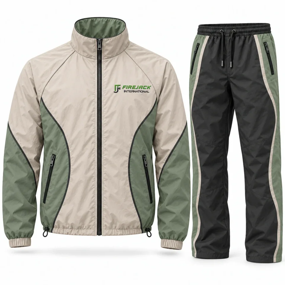 Custom Windbreaker Sets | Stone Beige, Sage & Charcoal