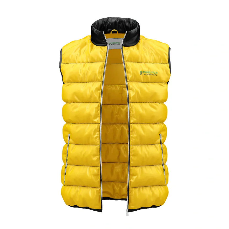 Custom Solid Puffer Vest | Yellow & Black