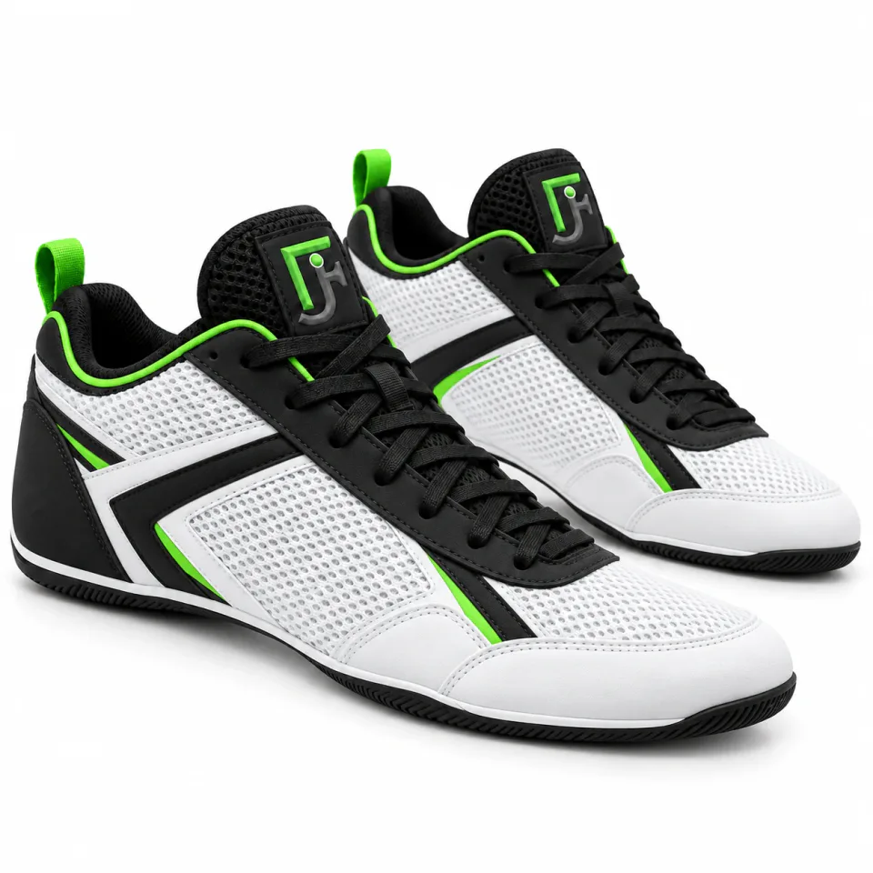 White and Black Boxing Shoes | Custom Low Top