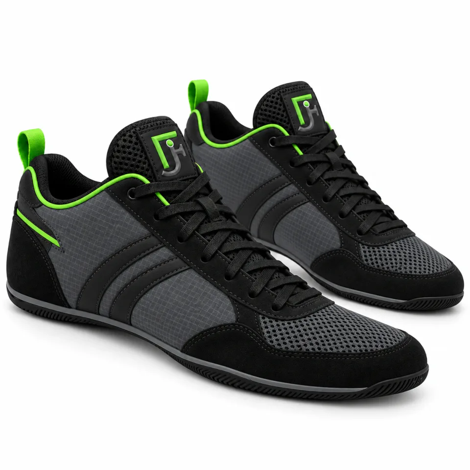 Custom Boxing Training Shoes | Charcoal Green Low Top